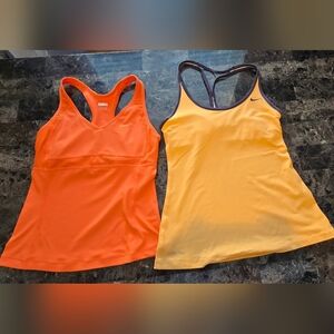 Nike Women's 2 Set Vibrant Orange and Yellow Tank Tops Size S #0012